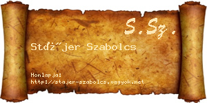 Stájer Szabolcs névjegykártya